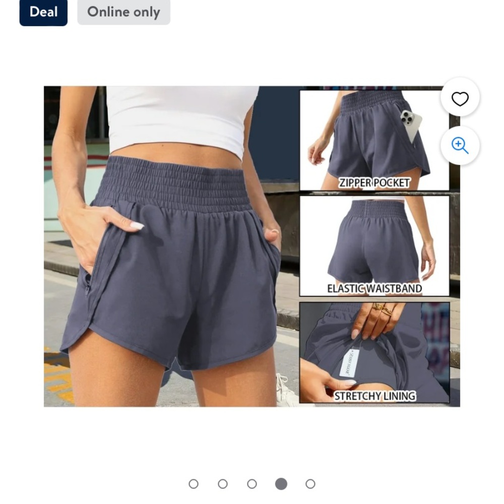 NWT Rosvigor Work Out Shorts - lines with zipper pockets